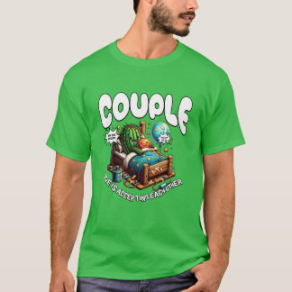 T-shirt Gif de motivation d'amour de couple mignon cactus