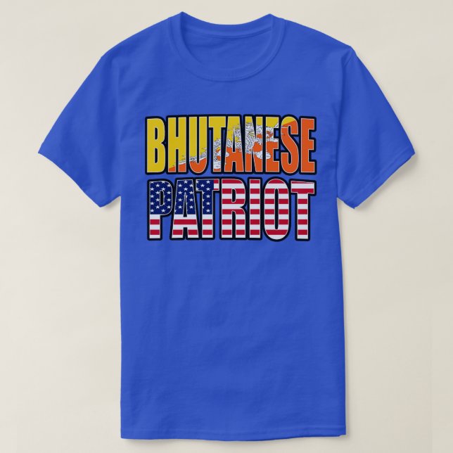 T-shirt Gif du drapeau de la fierté patriotique bhoutanais (Design devant)