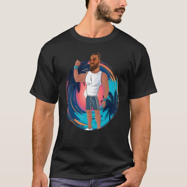 T-shirt Gigachad Gym Mème Giga Chad Fitness Alpha Homme Bo (Devant)