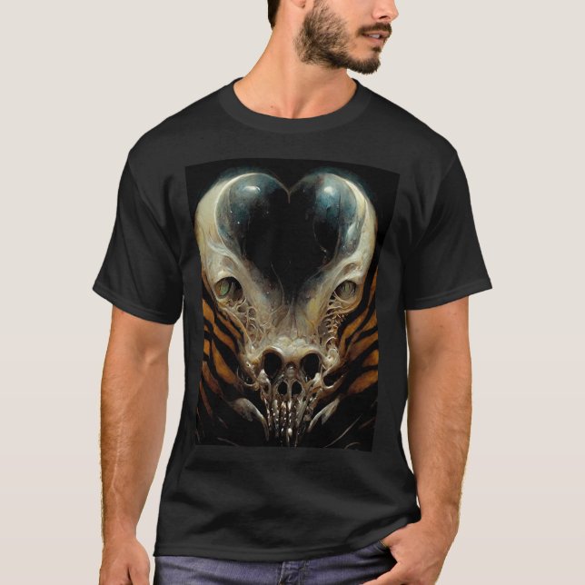 T-shirt Giger Tiger Demon - Horreur Macabre Imaginaire fon (Devant)