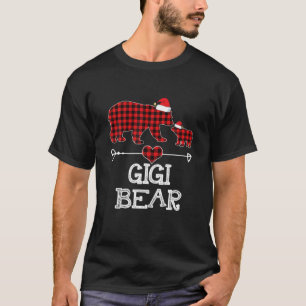 T-shirt Gigi Bear Noël drôle Pyjama Rouge Plaid Buffalo