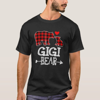 T-shirt Gigi Bear Noël Noël Noël Pajama Rouge Paid Buffalo
