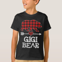 Gigi Bear Pajama de Noël Rouge Plaid Buffalo Famil