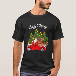 T-shirt Gigi Claus Voiture Père Noël Pickup Reindeer & Chr