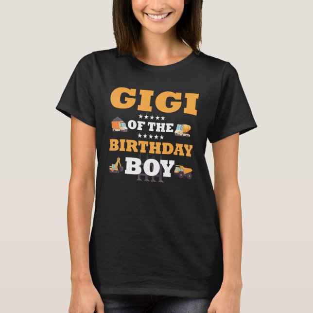 T-shirt Gigi de L'Anniversaire Boy Construction Travailleu (Devant)