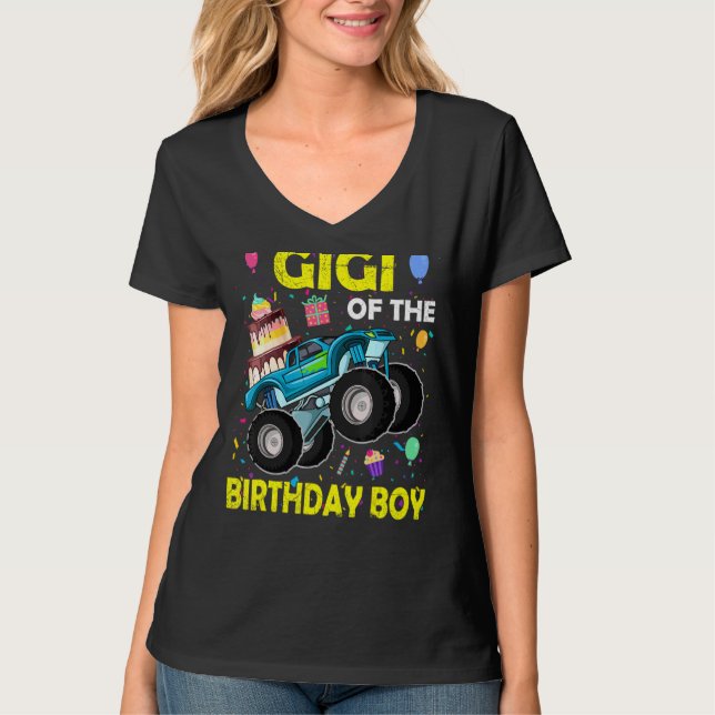 T-shirt Gigi De L'Anniversaire Garçon Monster Camion Anniv (Devant)