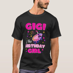 T-shirt Gigi De L'Anniversaire Peinture Art Girl Famille M