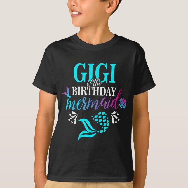 T-shirt Gigi De L'Anniversaire Sirène Matching Famille (Devant)