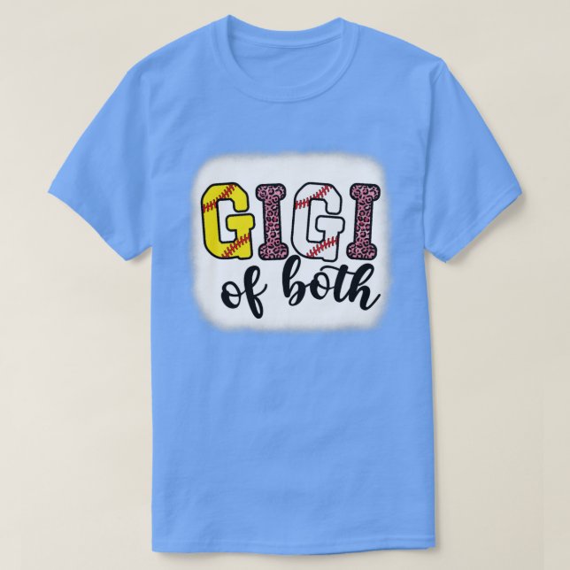 T-shirt Gigi Des Deux Drôle De Baseball Softball Leopard S (Design devant)