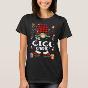 T-shirt Gigi Gnome Buffalo Plaid Red Matching Family Chris
