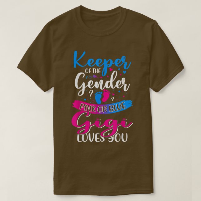 T-shirt Gigi Rose Ou Bleu Vous Aime Garder Révélation De S (Design devant)