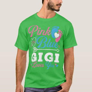 T-shirt Gigi Rose Ou Bleu Vous Aime Mignonne Genre Révéler