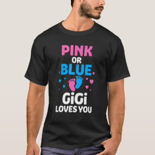 T-shirt Gigi Rose Ou Bleu Vous Aime Mignonne Genre Révéler