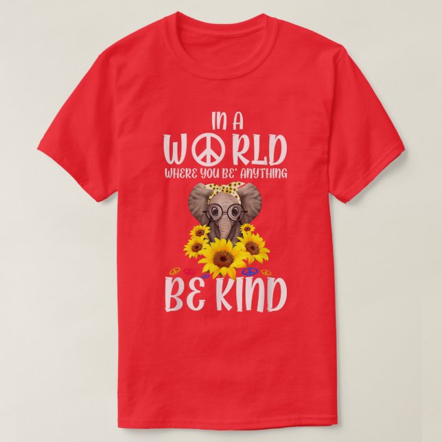 T-shirt Gilden Elephant Tournesol Be Kind Graphic Tee (Design devant)