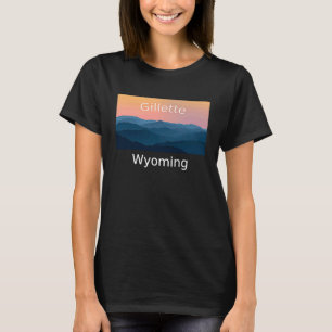 T-shirt Gillette Wyoming Mountain coucher de soleil