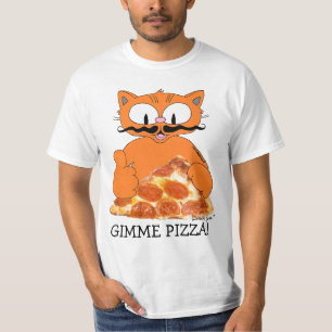 T-shirt GIMME PIZZA ! Señor Gato avec Pepperoni Pizza Slic