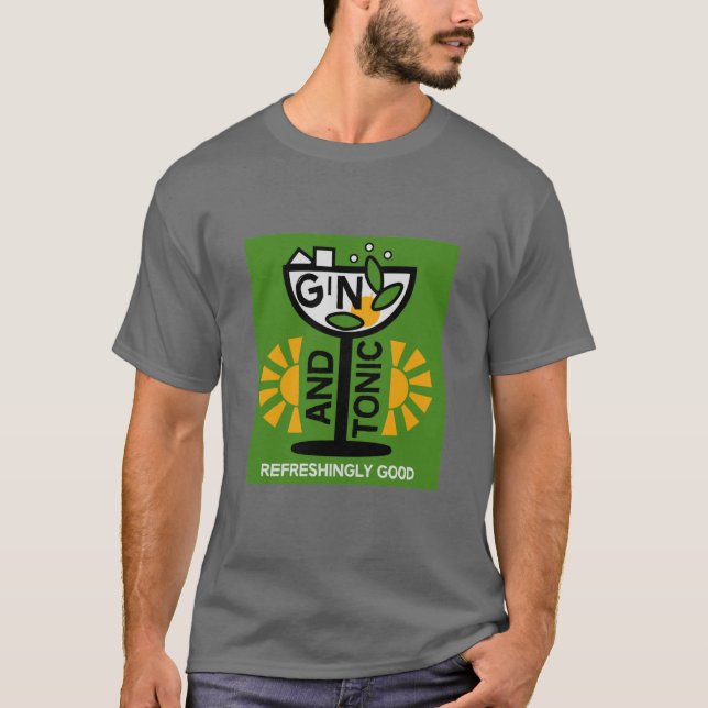T-shirt Gin Et Boissons Toniques Art (Devant)