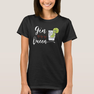T-shirt Gin Heart Queen Laissez La Soirée Être Gin Pour Le
