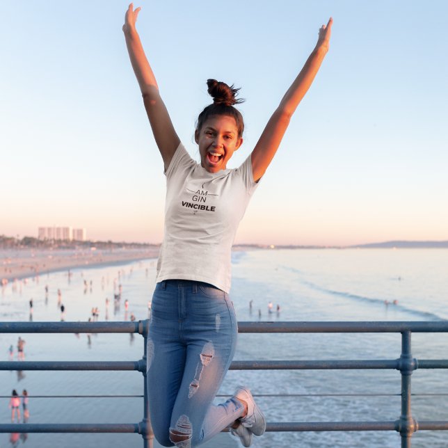 T-shirt Gin Vincible Ladies V Neck (Créateur téléchargé)