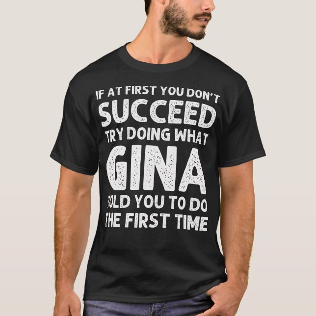 T-shirt Gina Nom Personnalisé Anniversaire Drôle Noël Jo (Devant)