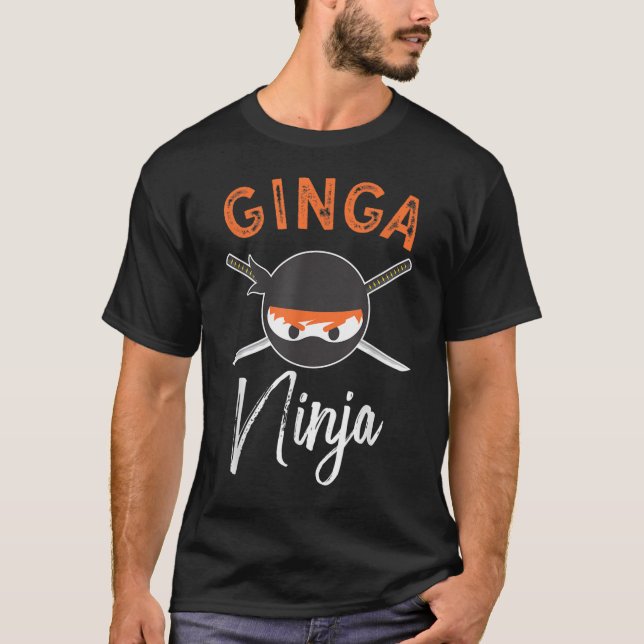 T-shirt Ginga Ninja Funny Redhead Ninja (Devant)