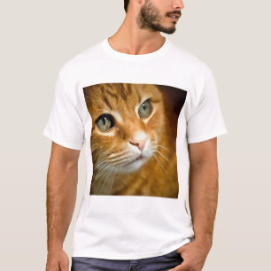T-shirt Gingembre adorable Tabby Chat Poster Portrait anim