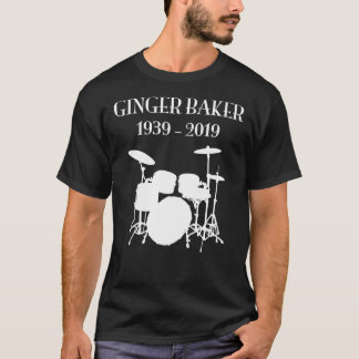 T-shirt Ginger Baker RIP 1939-2019 avec batterie Classic T
