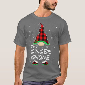 T-shirt Ginger Gnome Buffalo Plaid Matching Family Christa