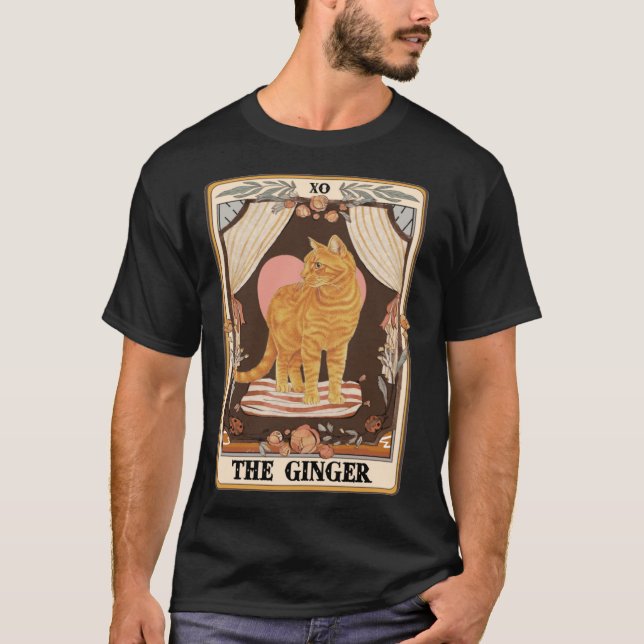 T-shirt Ginger Tarot Card Ginger Tabby Cat Ginger Cat (Devant)