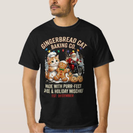 T-shirt Gingerbread Cat Baking Co Purrfect Spice Noël