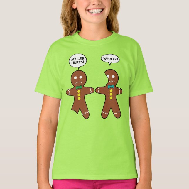 T-shirt Gingerbread Cookie Christmas Humour Green (Devant)
