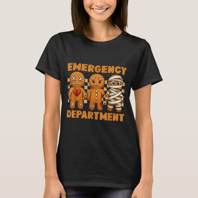 T-shirt Gingerbread Emergency Department Christmas Nurse D (Devant)