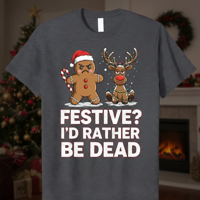 T-shirt Gingerbread Man and Reindeer Sarcastic Christmas (Créateur téléchargé)