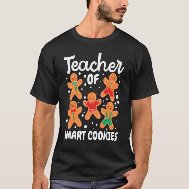 T-shirt Gingerbread Man Christmas Teaching Teacher Of Smar (Devant)