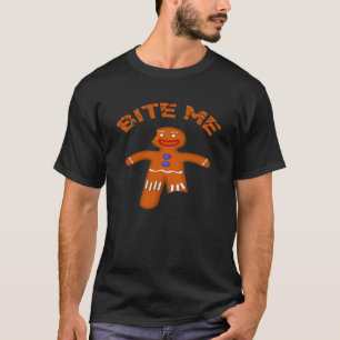 T-shirt Gingerbread Man Cookte mignon Bite Me Dit Christ