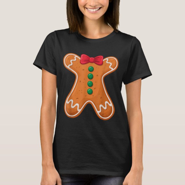 T-shirt Gingerbread Man Costume Funny For Halloween Christ (Devant)