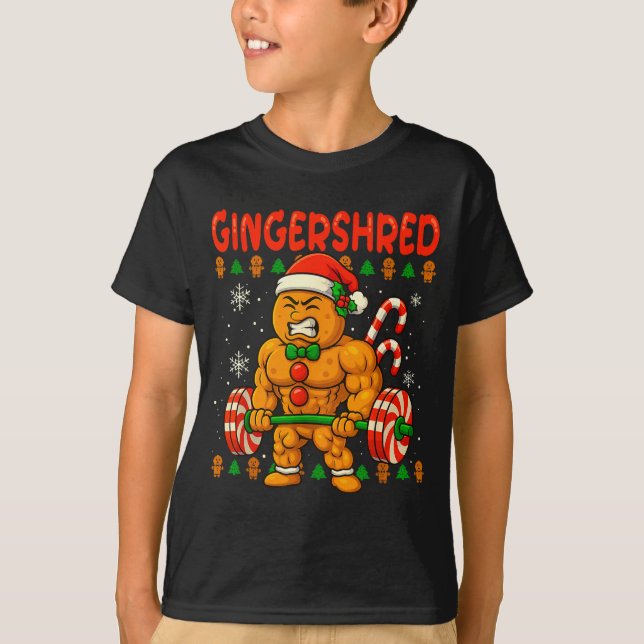 T-shirt Gingershred Gingerbread Christmas Workout Gym Ging (Devant)