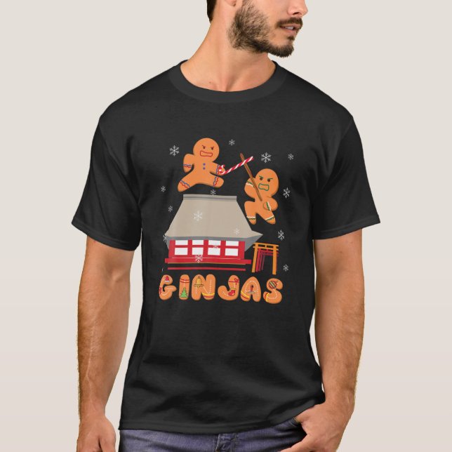 T-shirt Ginja Ninja Ginjas Gingerpain Ninjas Christmas Gi (Devant)