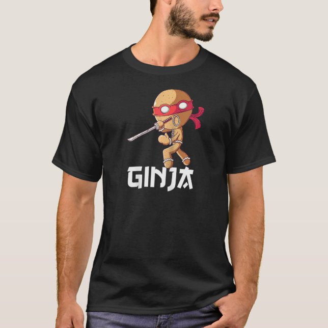 T-shirt Ginja Ninjabread Man Gingerbread Ninja Christmas W (Devant)