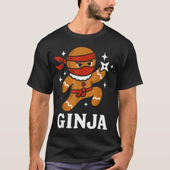 T-shirt Ginjas Gingerbread Ninja Funny Christmas Cookie Bo (Devant)