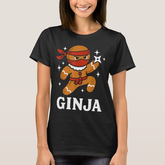 T-shirt Ginjas Gingerbread Ninja Funny Christmas Cookie Bo (Devant)