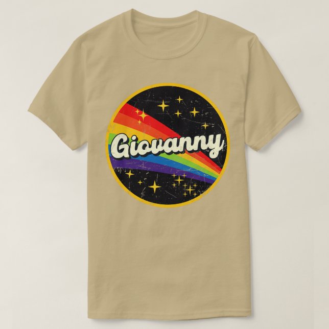 T-shirt Giovanny Arc-en-ciel dans l'espace GrungeStyle Vin (Design devant)