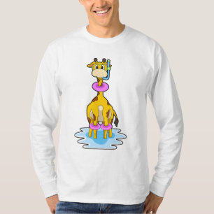 T-shirt Girafe à la natation avec anneau de natation