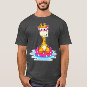 T-shirt Girafe à la natation avec tuba
