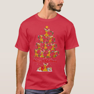 T-shirt Girafe Animal Lover Matching Santa Girafe Christ