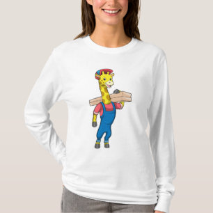 T-shirt Girafe as Carpenter with Wood
