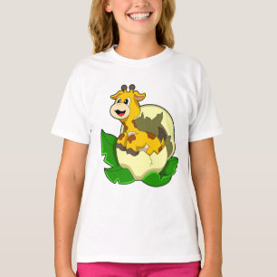T-shirt Girafe aux feuilles et oeufs