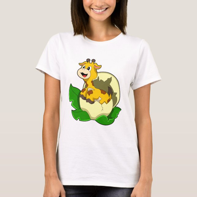 T-shirt Girafe aux feuilles et oeufs (Devant)