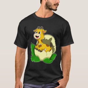 T-shirt Girafe aux feuilles et oeufs