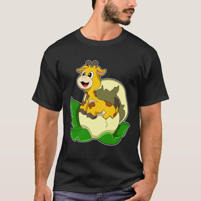 T-shirt Girafe aux feuilles et oeufs (Devant)